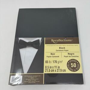 Recollections Black 8.5 x 11 Cardstock Paper 50 Sheets NEW